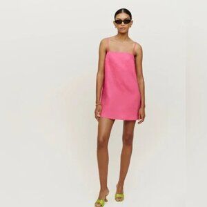 Reformation Pink Dress - Aubree Linen Dress